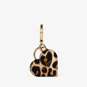Heart Keyring in Panama Leopard