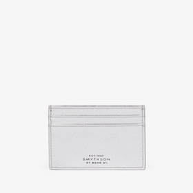 Flat Card Holder in Metallic Leather