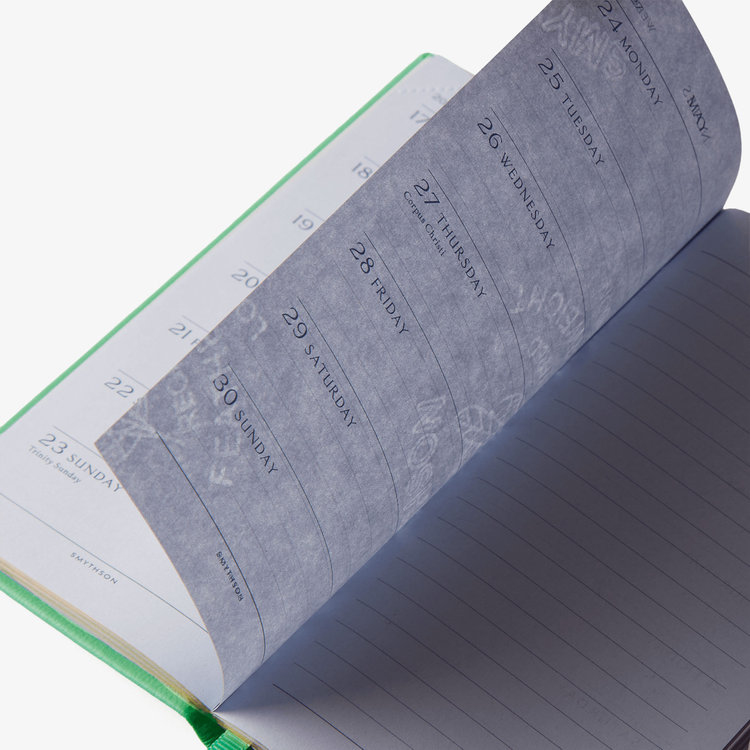 Smythson 2027 Memoranda Weekly Diary in Pastegrain SHAMROCK