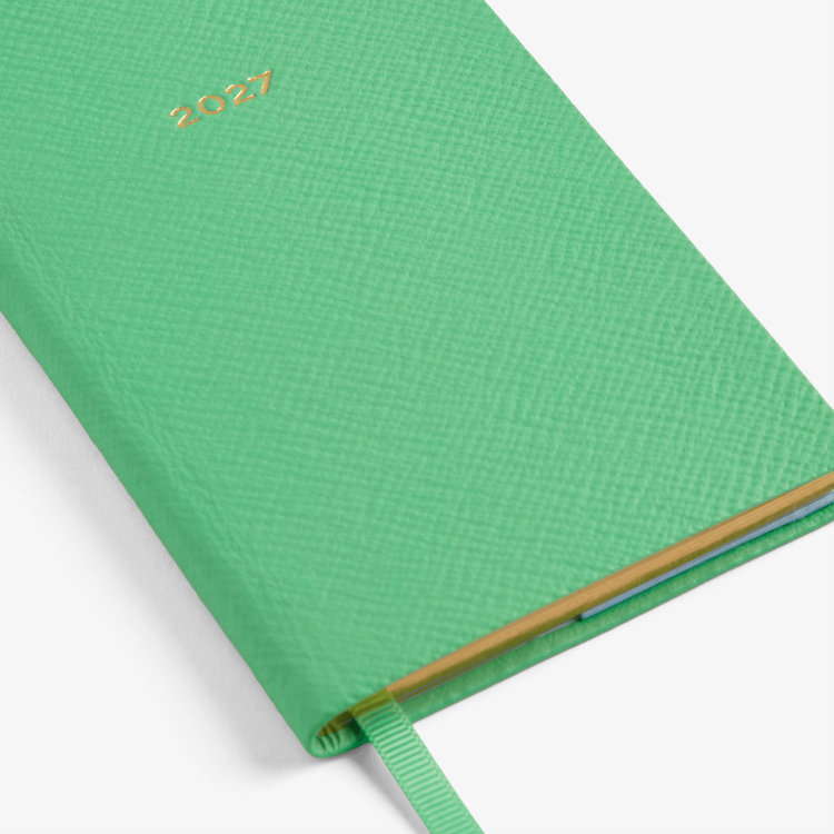 Smythson 2027 Memoranda Weekly Diary in Pastegrain SHAMROCK