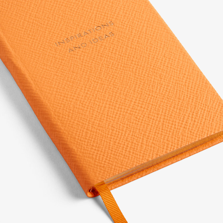 Smythson Inspirations and Ideas Panama Notebook in Pastegrain LIGHT ORANGE