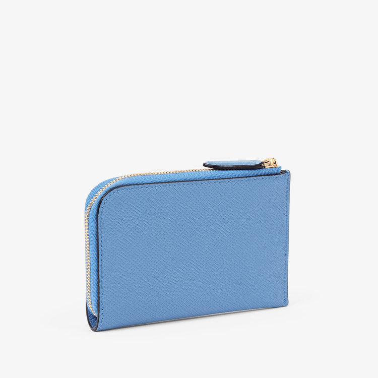 Smythson Panama Small Flat Pouch NILE BLUE