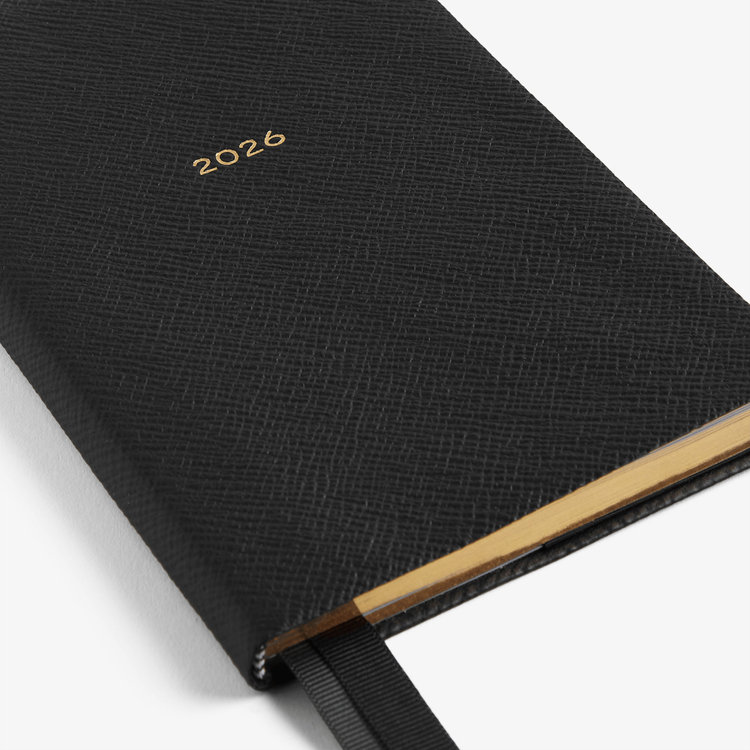 Smythson 【予約】2027 Chelsea Weekly Diary in Pastegrain BLACK