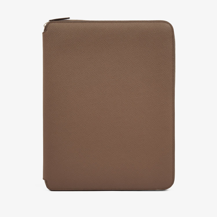 Smythson Panama A4 Zip Folder FAWN