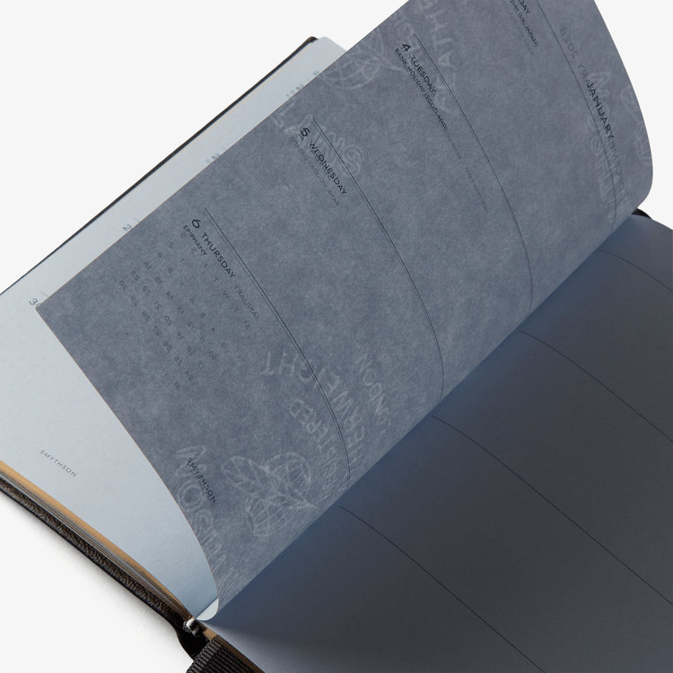 Smythson 2027 Chelsea Weekly Diary in Pastegrain BLACK