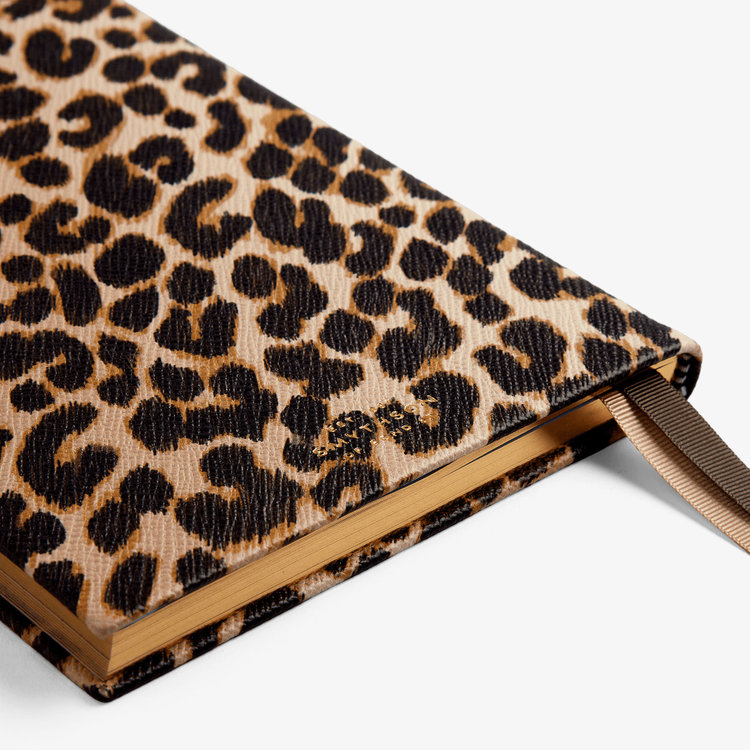 Smythson 2027 Soho Weekly Diary in Panama Leopard SAND