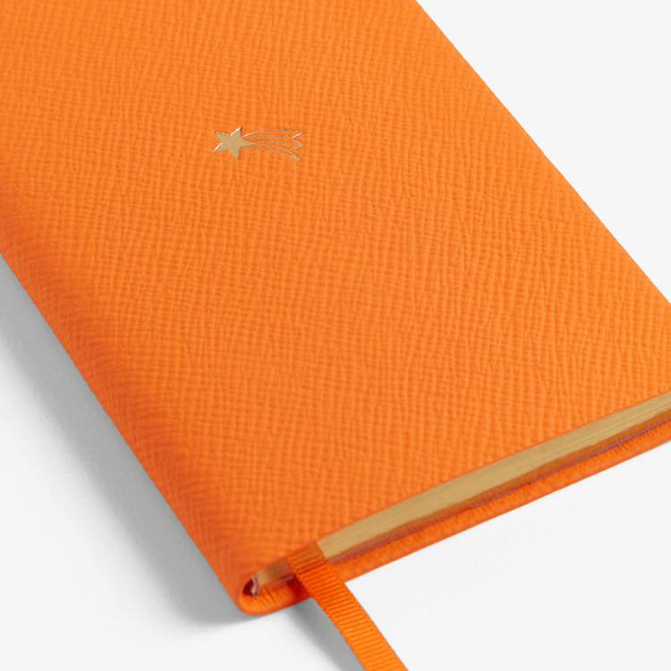 Smythson Pastegrain Panama My First Smythson Shooting Star BRIGHT TANGERINE