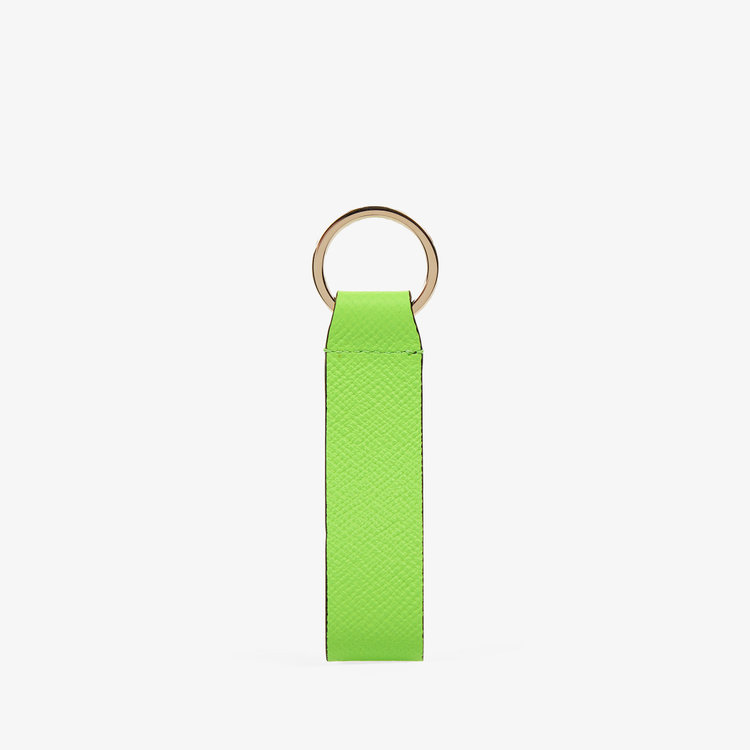 Smythson Panama Keyring Withleather Strap APPLE GREEN