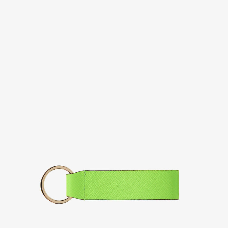 Smythson Panama Keyring Withleather Strap APPLE GREEN