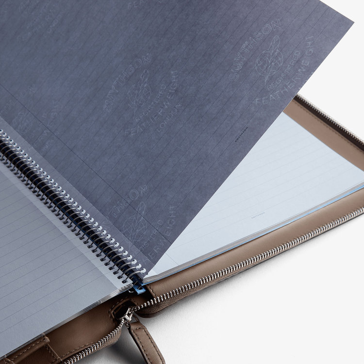 Smythson Panama A4 Zip Folder FAWN