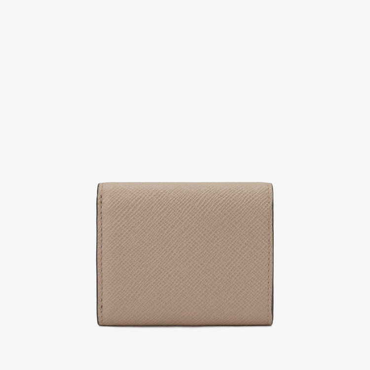 Smythson Panama Small Trifold Purse SANDSTONE