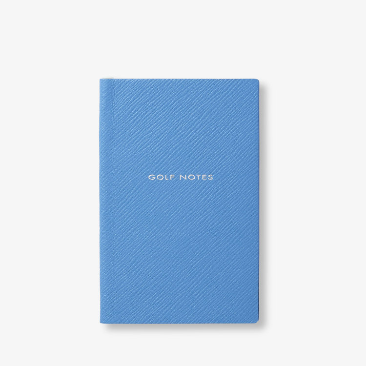 Smythson Pastegrain Panama Golf Notes With Pencil Index NILE BLUE