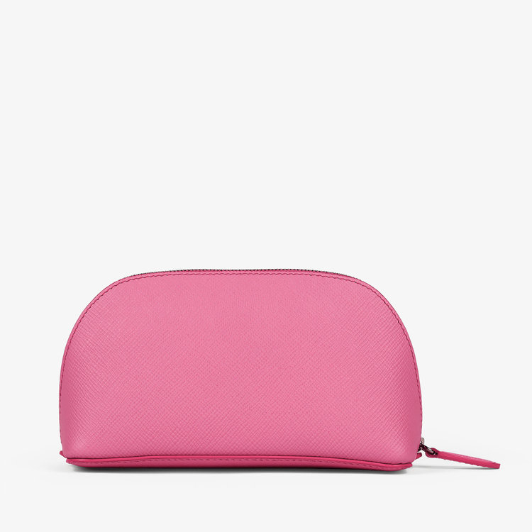 Smythson Panama Cosmetic Case FLAMINGO