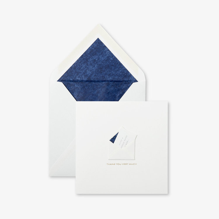 Smythson Thank You Very Much Envelope Card WHITE WOVE