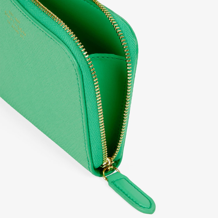 Smythson Panama Small Flat Pouch SHAMROCK