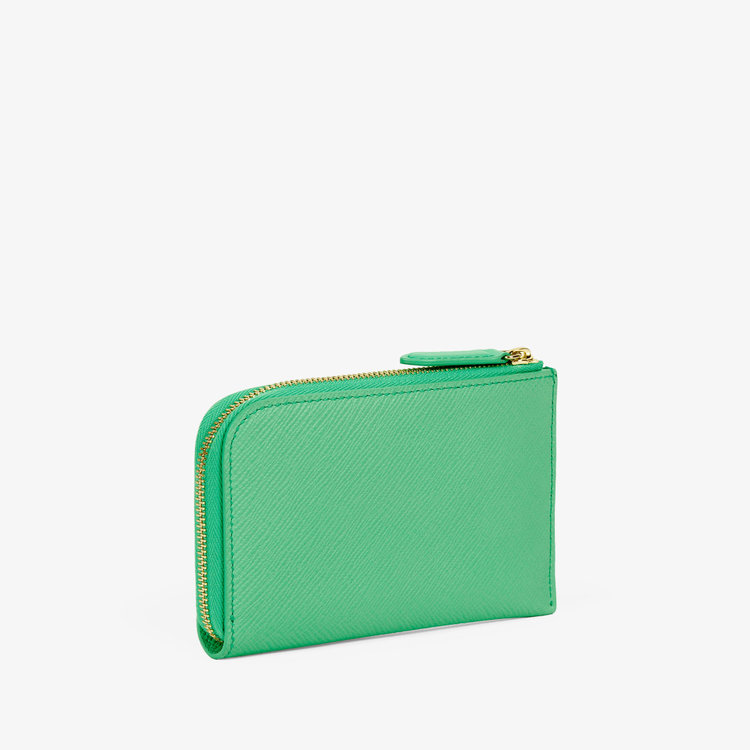 Smythson Panama Small Flat Pouch SHAMROCK