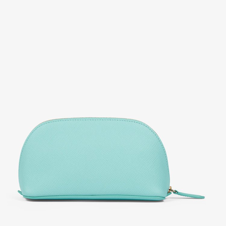 Smythson Panama Cosmetic Case BRIGHT AQUA