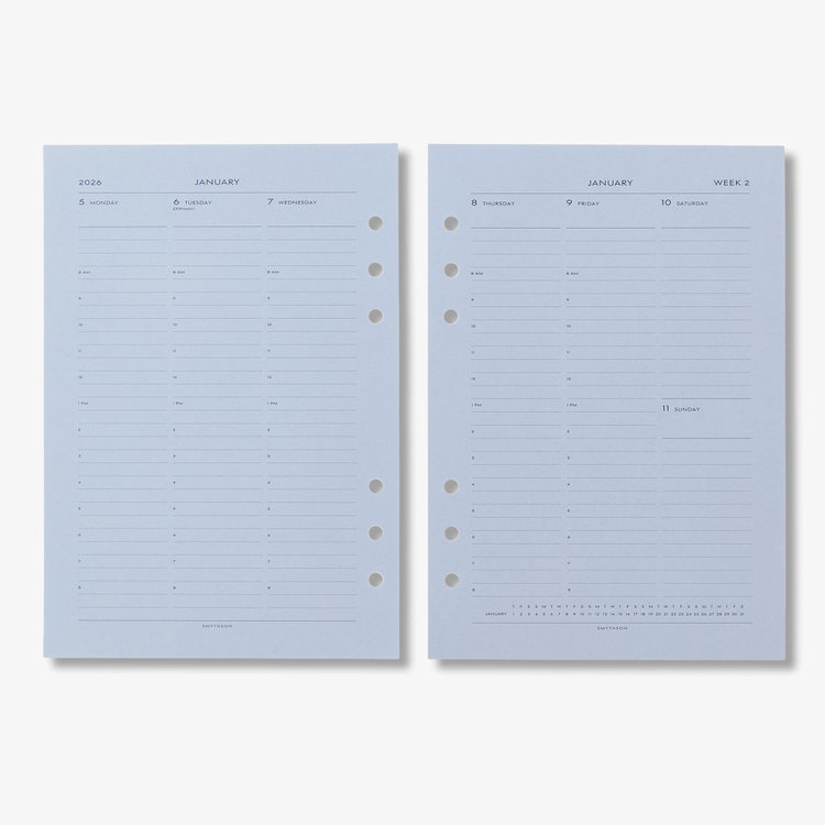 Smythson 【予約】2027 Dukes Diary Organiser Refill NILE BLUE