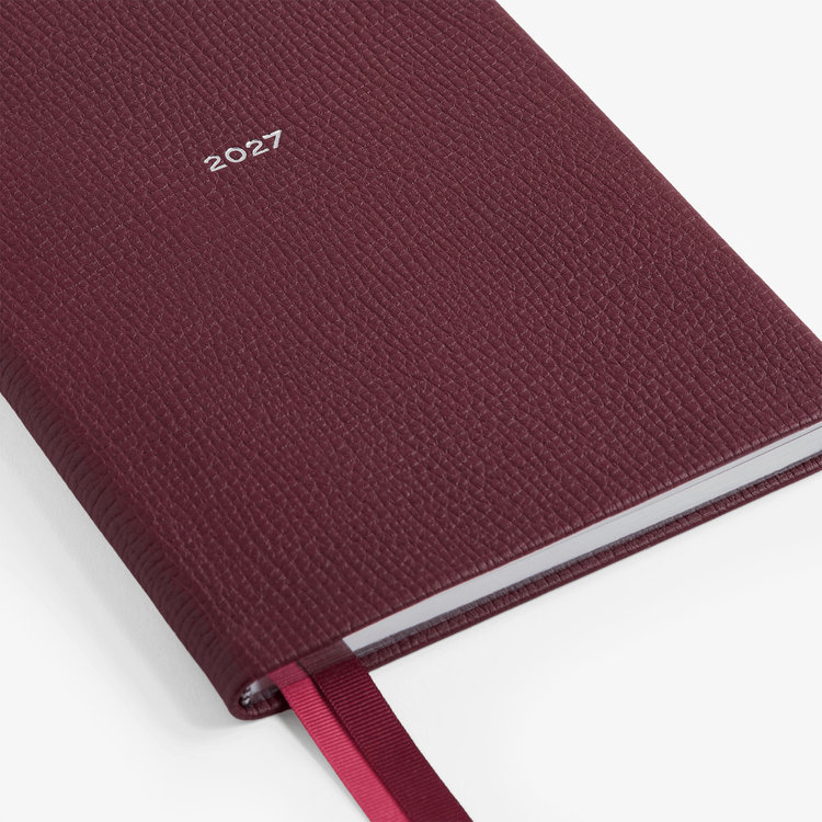 Smythson 【予約】2027 Soho Weekly Diary in Ludlow DARK CHERRY