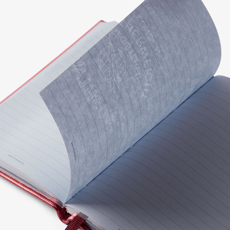 Smythson 【ポイント10%還元】Panama Notebook in Metallic Leather ROSE