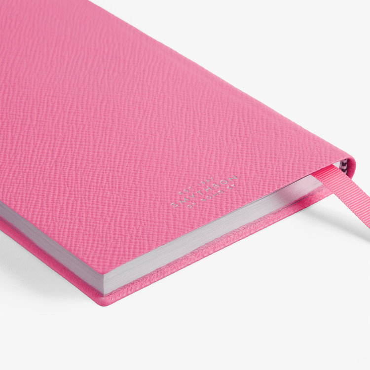 Smythson Pastegrain Chelsea Notebook Happiness FLAMINGO