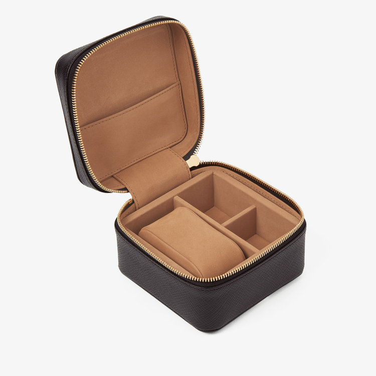 Smythson Small Watch Box in Panana BLACK