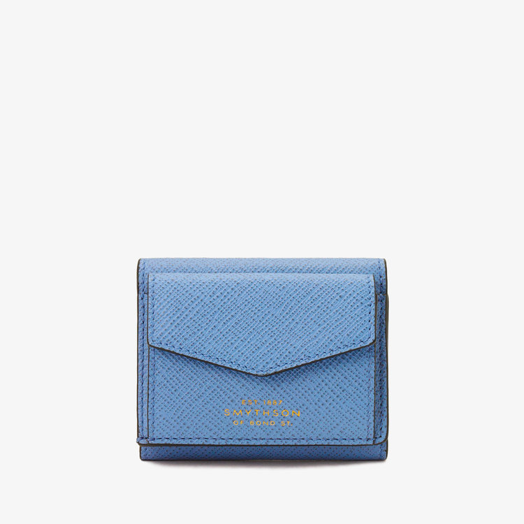 Smythson 【日本限定】Panama Small Trifold Purse NILE BLUE