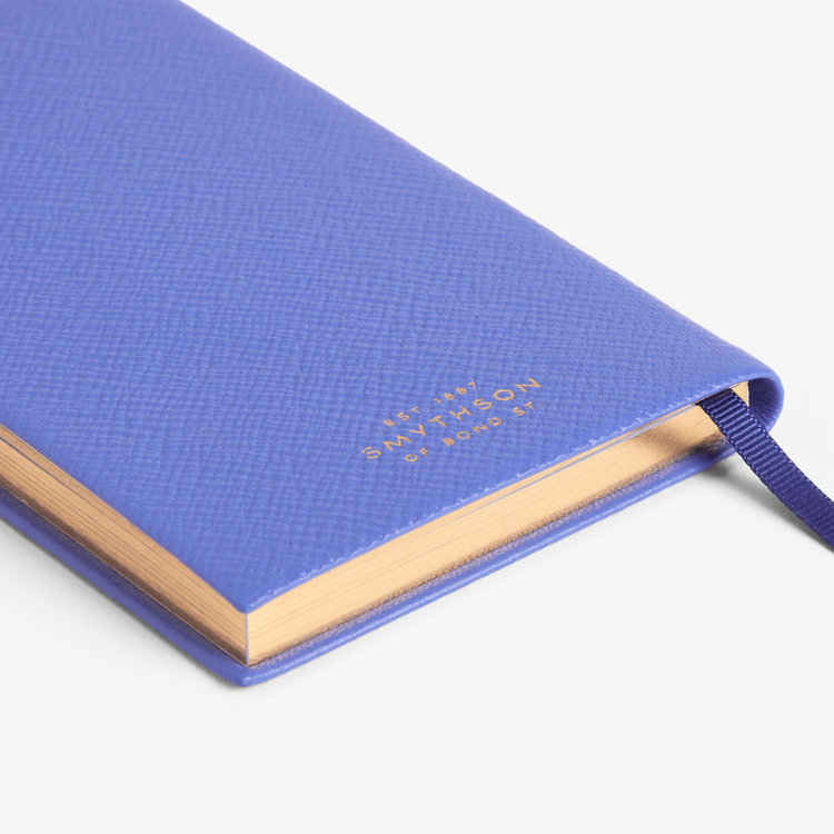 Smythson Live Love Laugh Panama Notebook in Pastegrain ULTRA VIOLET
