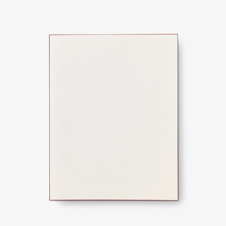 Smythson Single Border Kings Sheets X25 WHITE MATT POINSETTIA RED