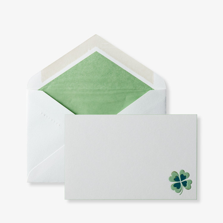 Smythson Smythson Charm Clover 10 Card Set WHITE WOVE