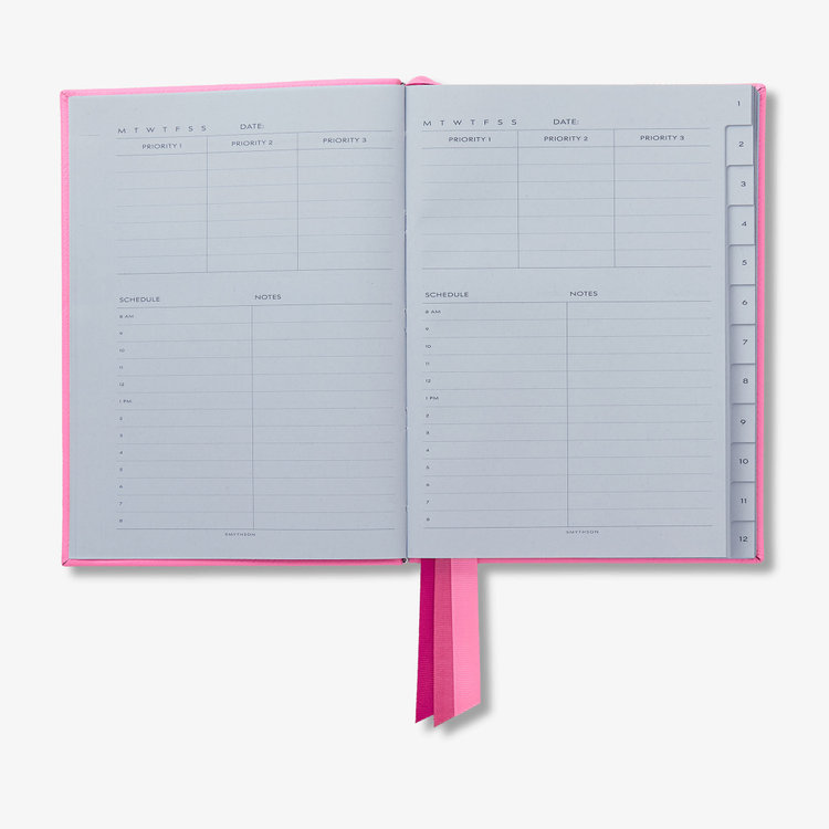 Smythson 【ポイント10%還元】Pastegrain Soho Planner FLAMINGO