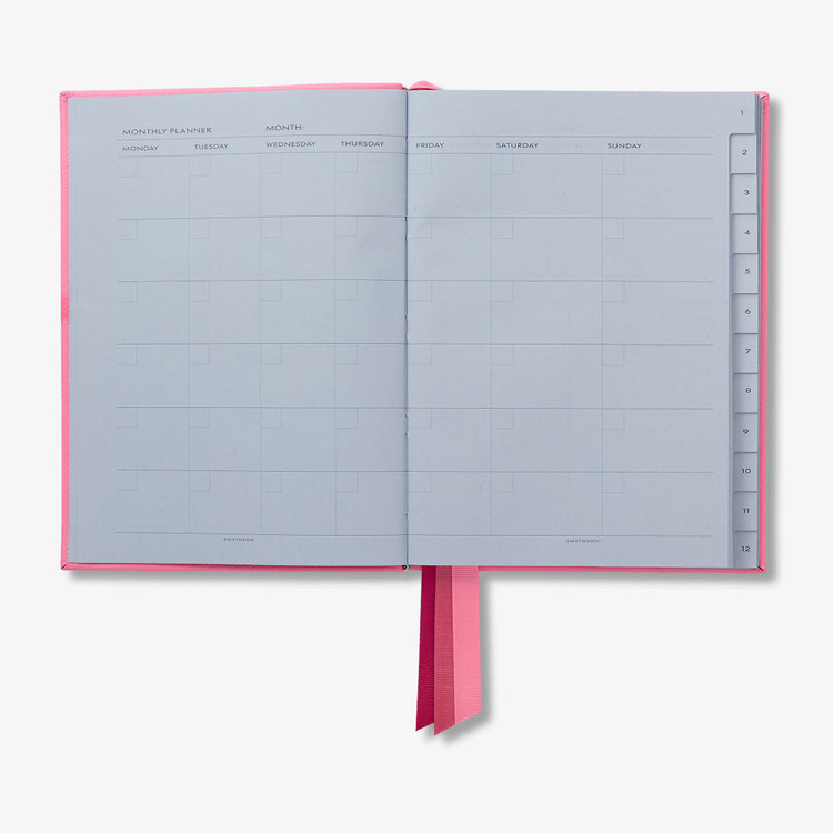 Smythson 【ポイント10%還元】Pastegrain Soho Planner FLAMINGO