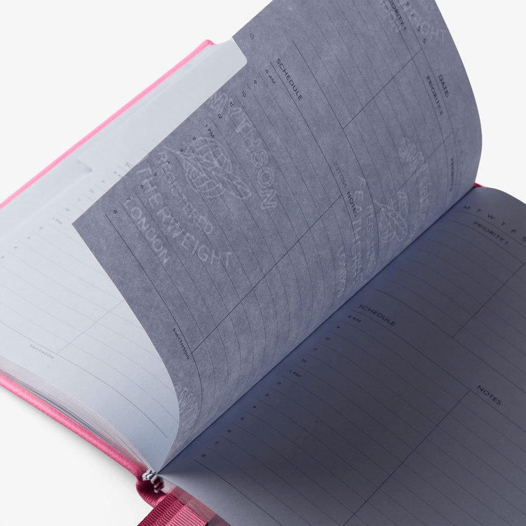 Smythson 【ポイント10%還元】Pastegrain Soho Planner FLAMINGO