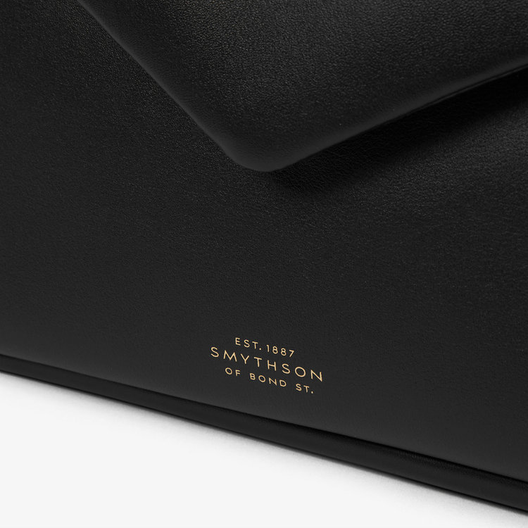 Smythson Envelope Crossbody Bag in Milton BLACK