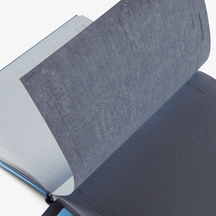 Smythson 2027 Portobello Vertical Weekly Diary in Pastegrain NILE BLUE