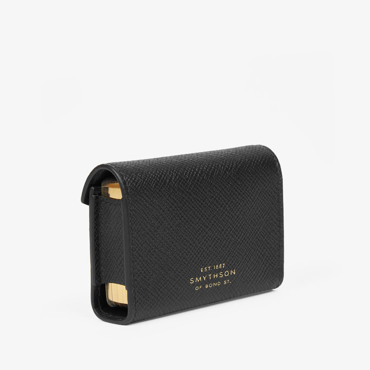 Smythson Panama Single Playing Card Case BLACK