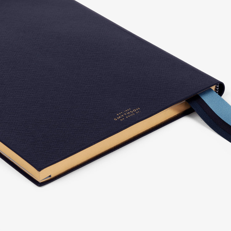 Smythson 【予約】2027 Portobello Vertical Weekly Diary in Pastegrain NAVY