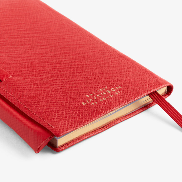 Smythson 2027 Panama Weekly Diary with Pencil in Pastegrain SCARLET RED