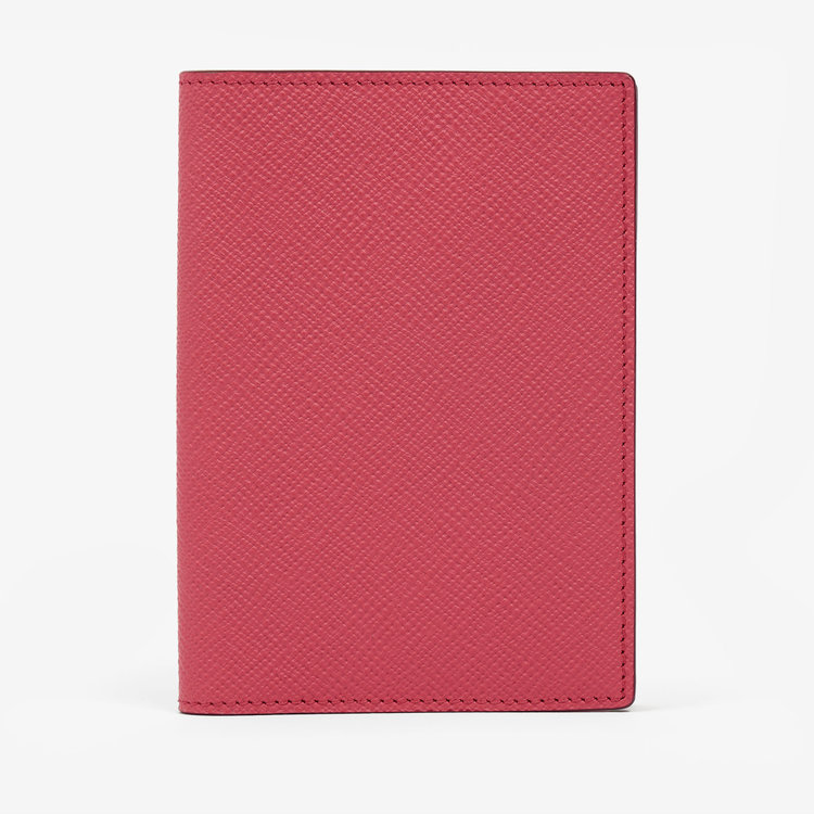 Smythson Panama Passport Cover RASPBERRY