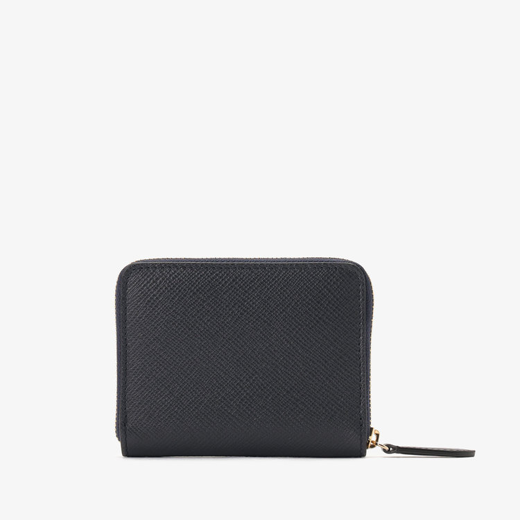 Smythson Panama Small Zip Around Purse NAVY