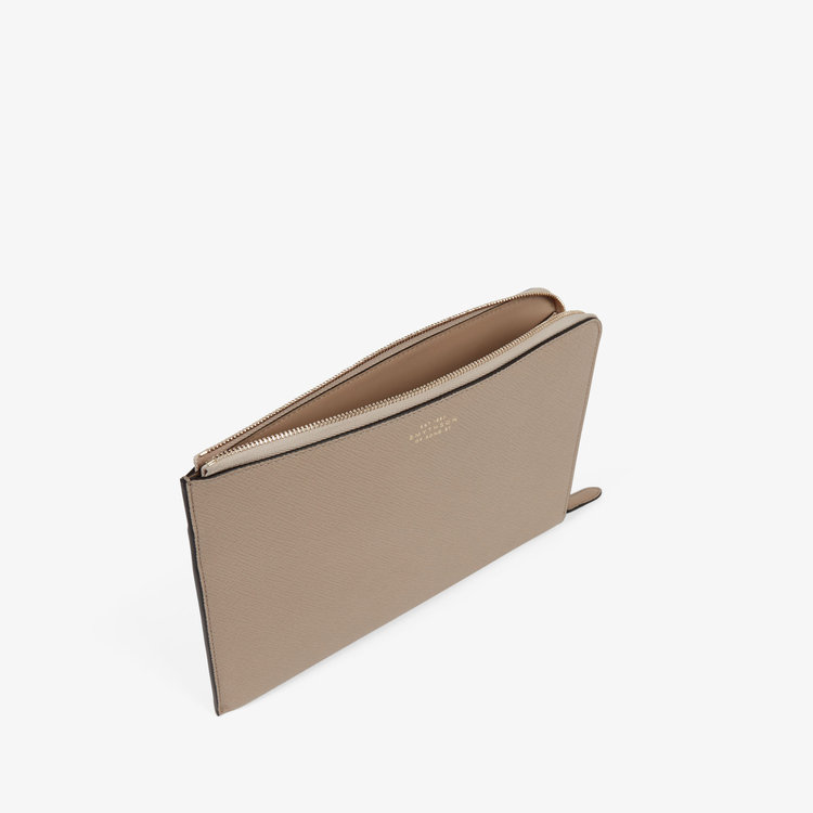 Smythson Panama Slim Pouch SANDSTONE