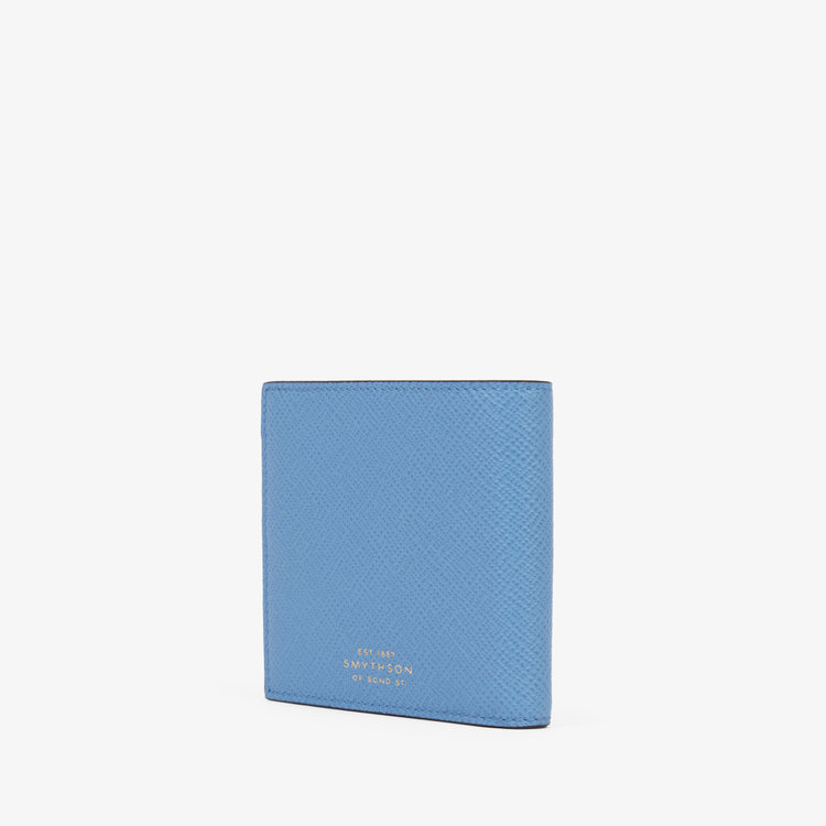Smythson 6 Card Slot Wallet in Panama NILE BLUE