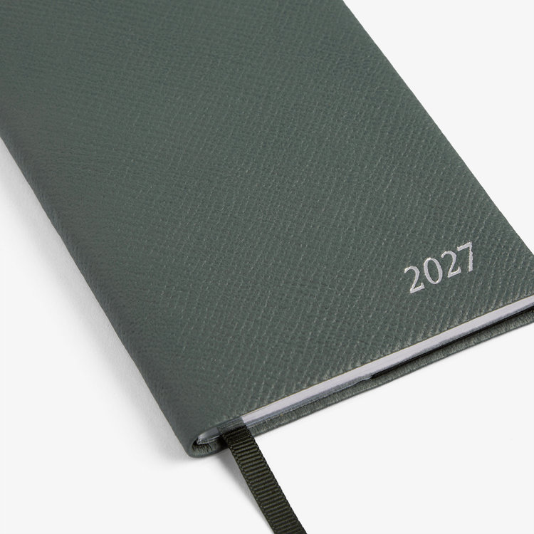 Smythson 【予約】2027 Panama Weekly Diary in Pastegrain SLATE GREEN