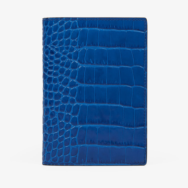 Smythson Mara Passport Cover CERULEAN