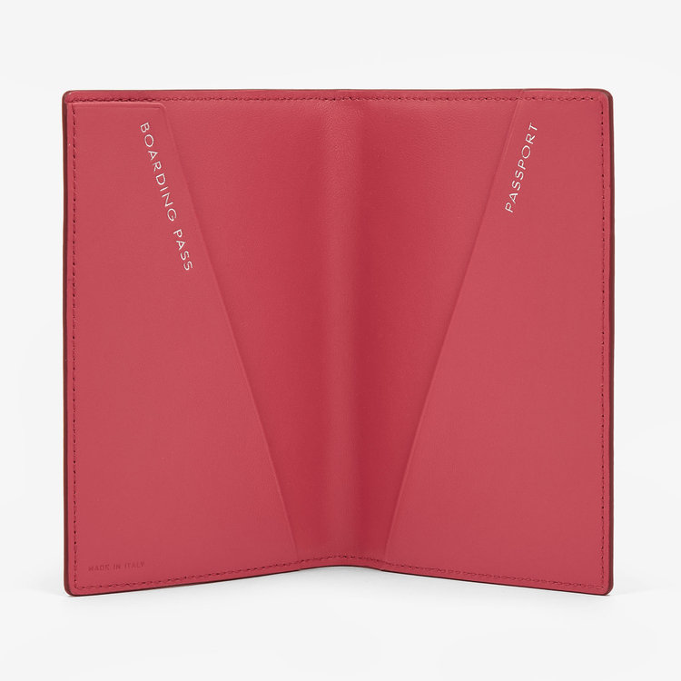 Smythson Panama Passport Cover RASPBERRY