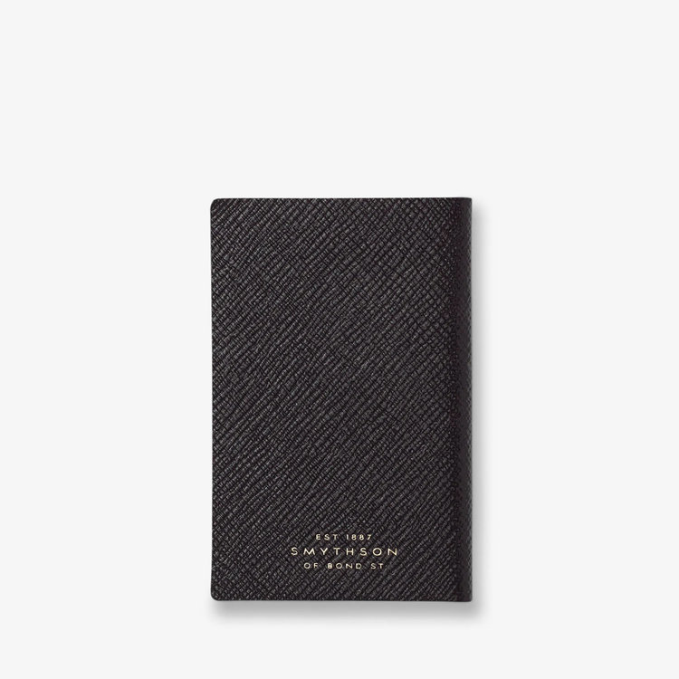 Smythson Pastegrain Wafer Notebook BLACK