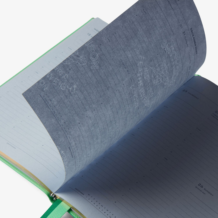 Smythson 2027 Soho Vertical Weekly Diary in Pastegrain SHAMROCK