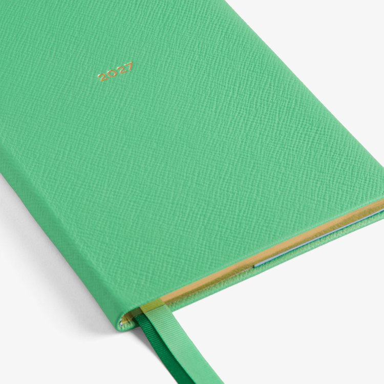 Smythson 2027 Soho Vertical Weekly Diary in Pastegrain SHAMROCK