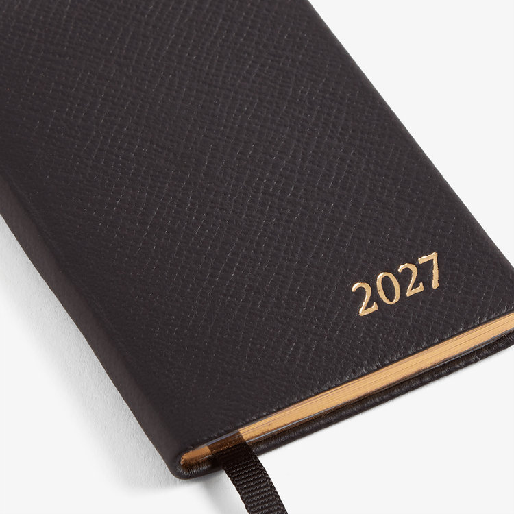 Smythson 【予約】2027 Wafer Weekly Diary in Pastegrain BLACK