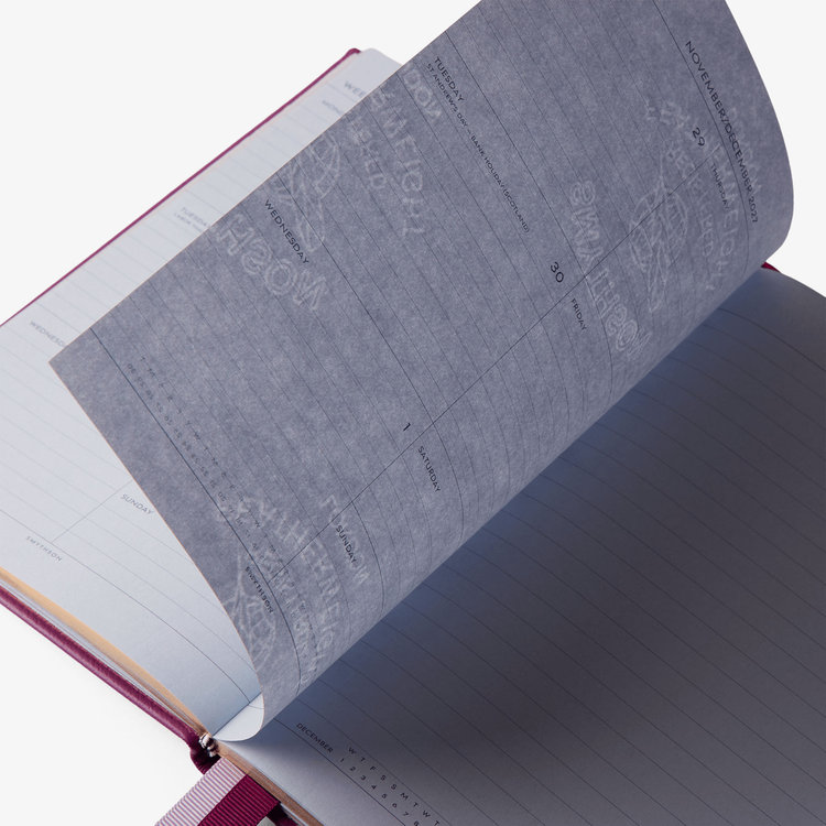 Smythson 2027 Soho Liberty Weekly Diary in Pastegrain BRIGHT PURPLE